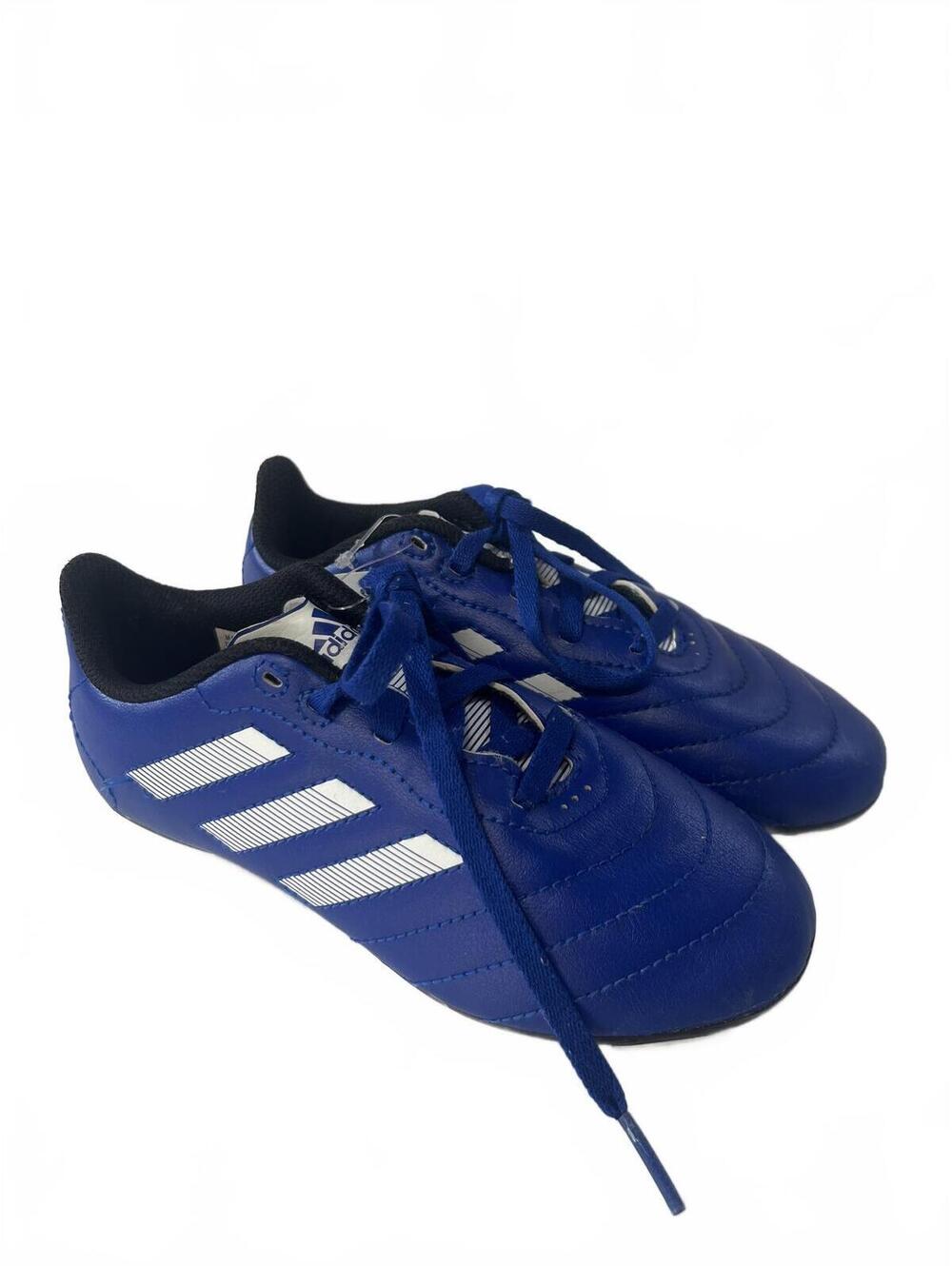 Youth Soccer Cleats Adidas 13Y Blue Cleats with White Stripes EUC